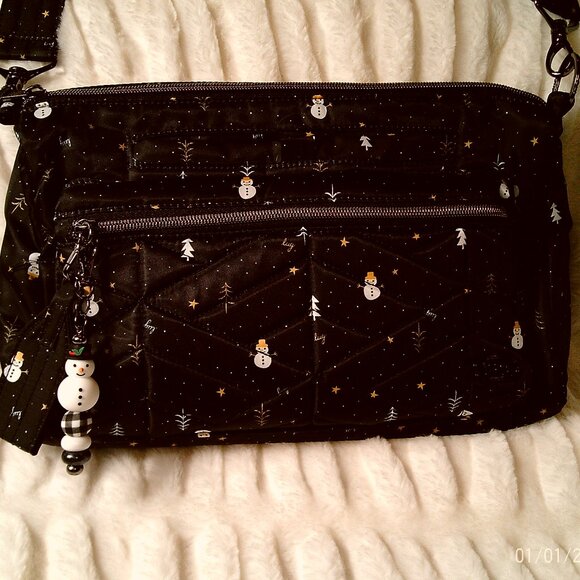 Lug Stretch Crossbody Bags in Buffalo Check and Snowman Trees - Picture 2 of 12